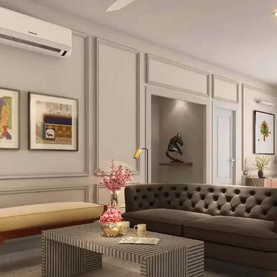 A living room with a balcony view at Brigade Citadel